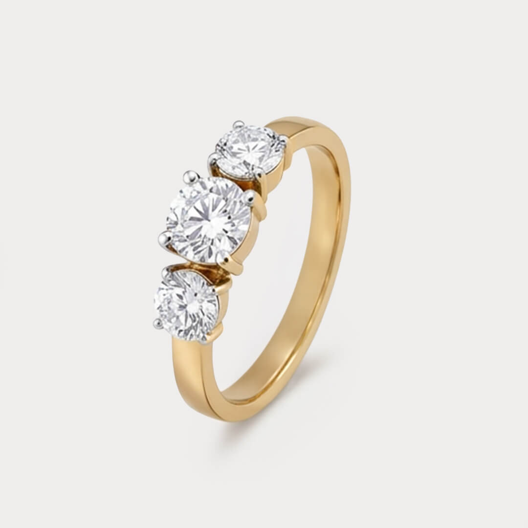 Firegleam Mini-Solitaire Diamond Ring