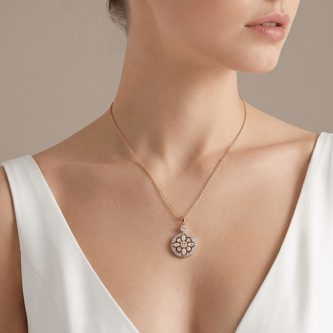 Sunspell Mini-Solitaire Diamond Pendant Chain