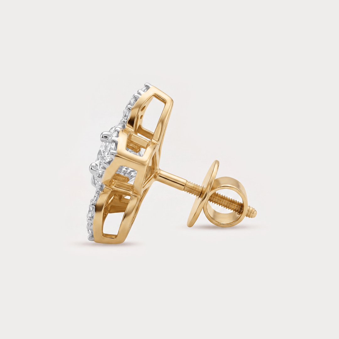 The Aukera Orchid Floral Nakshatra Diamond EarRing