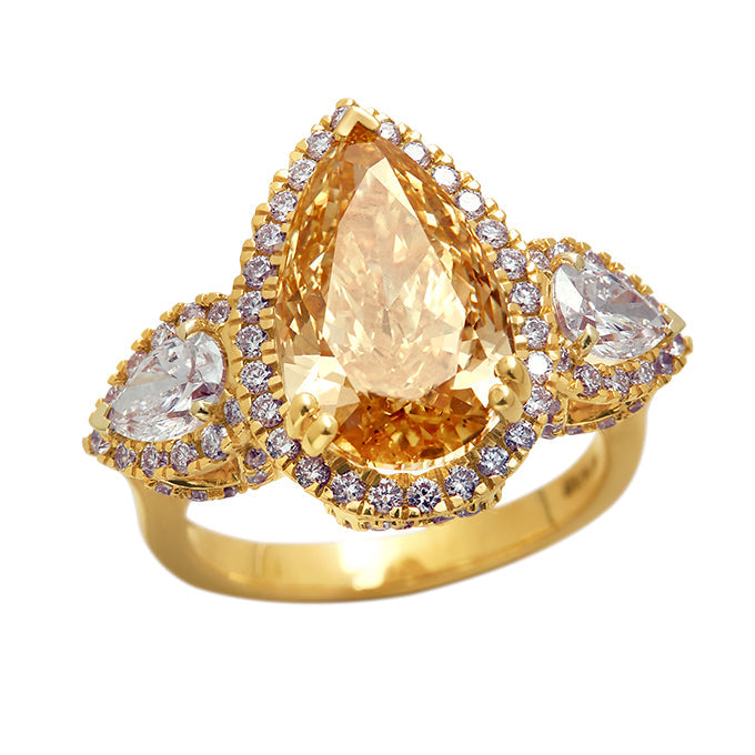 Aukera – Champagne Heartline Pear Ring