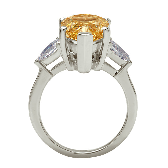 The Champagne Solstice Pear Ring