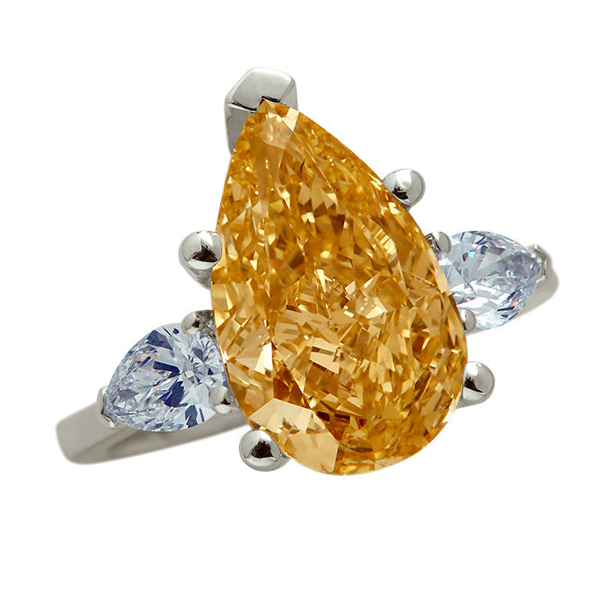The Champagne Solstice Pear Ring