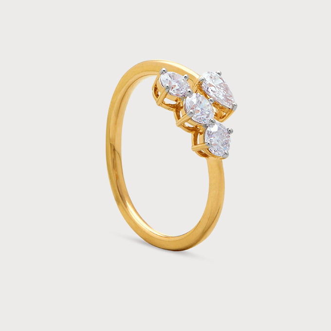 The Crescent Quartet Ring