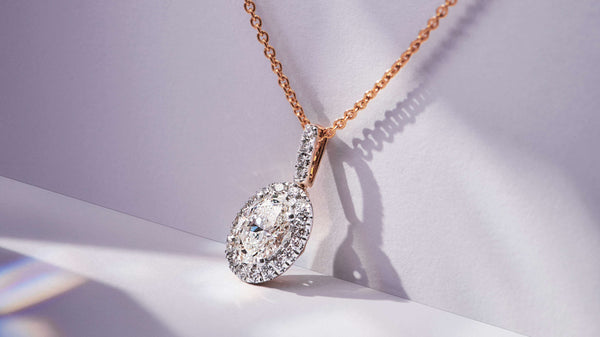 Aukera lab grown diamond solitaire pendant in 18KT yellow gold