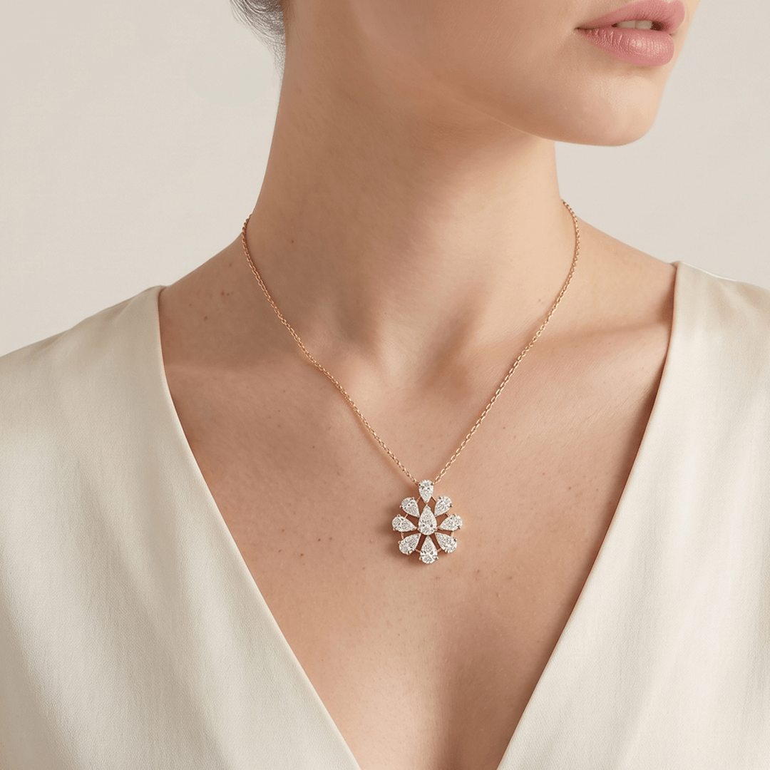 Sunglow Mini-Solitaire Diamond Pendant Chain