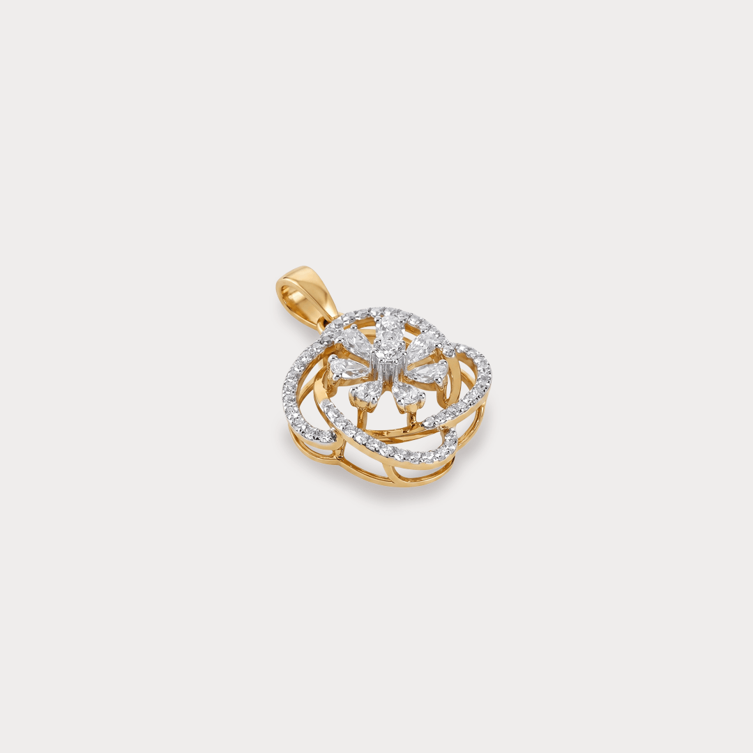 Fernvale Floral Nakshatra Diamond Pendant