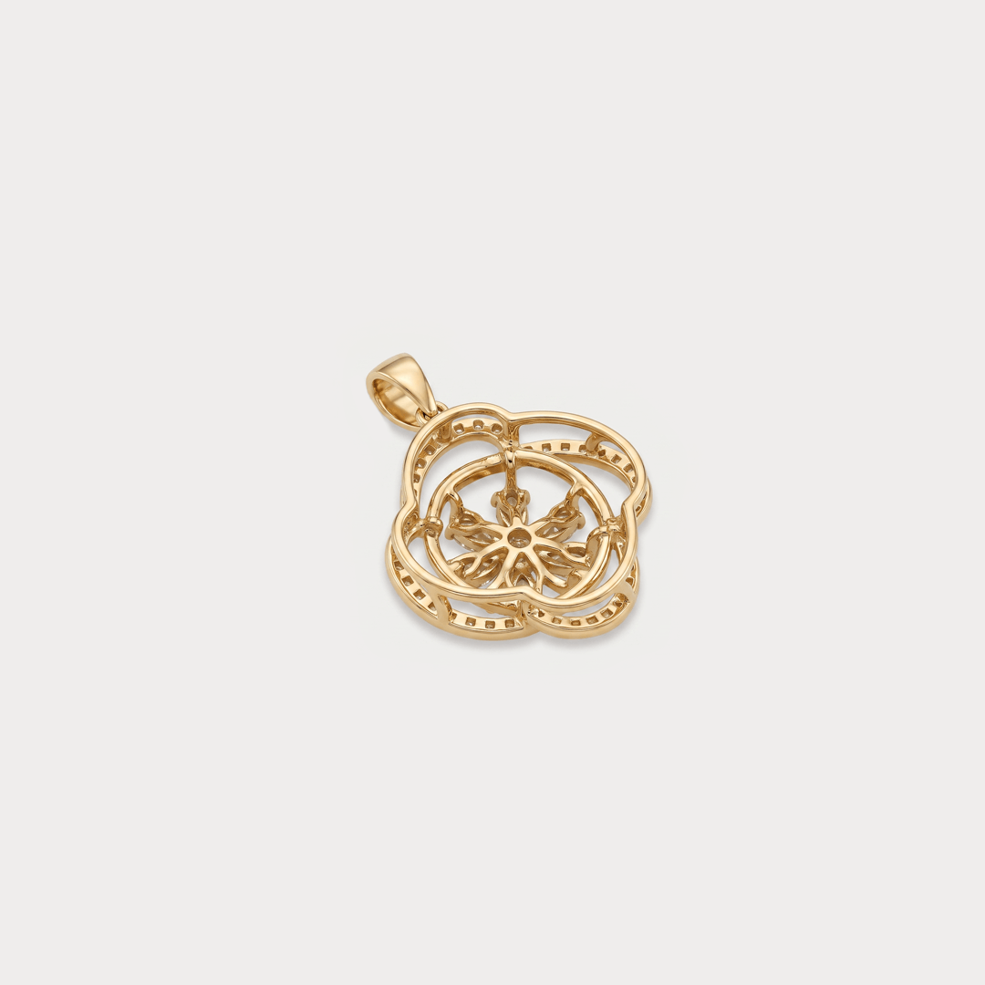 Fernvale Floral Nakshatra Diamond Pendant