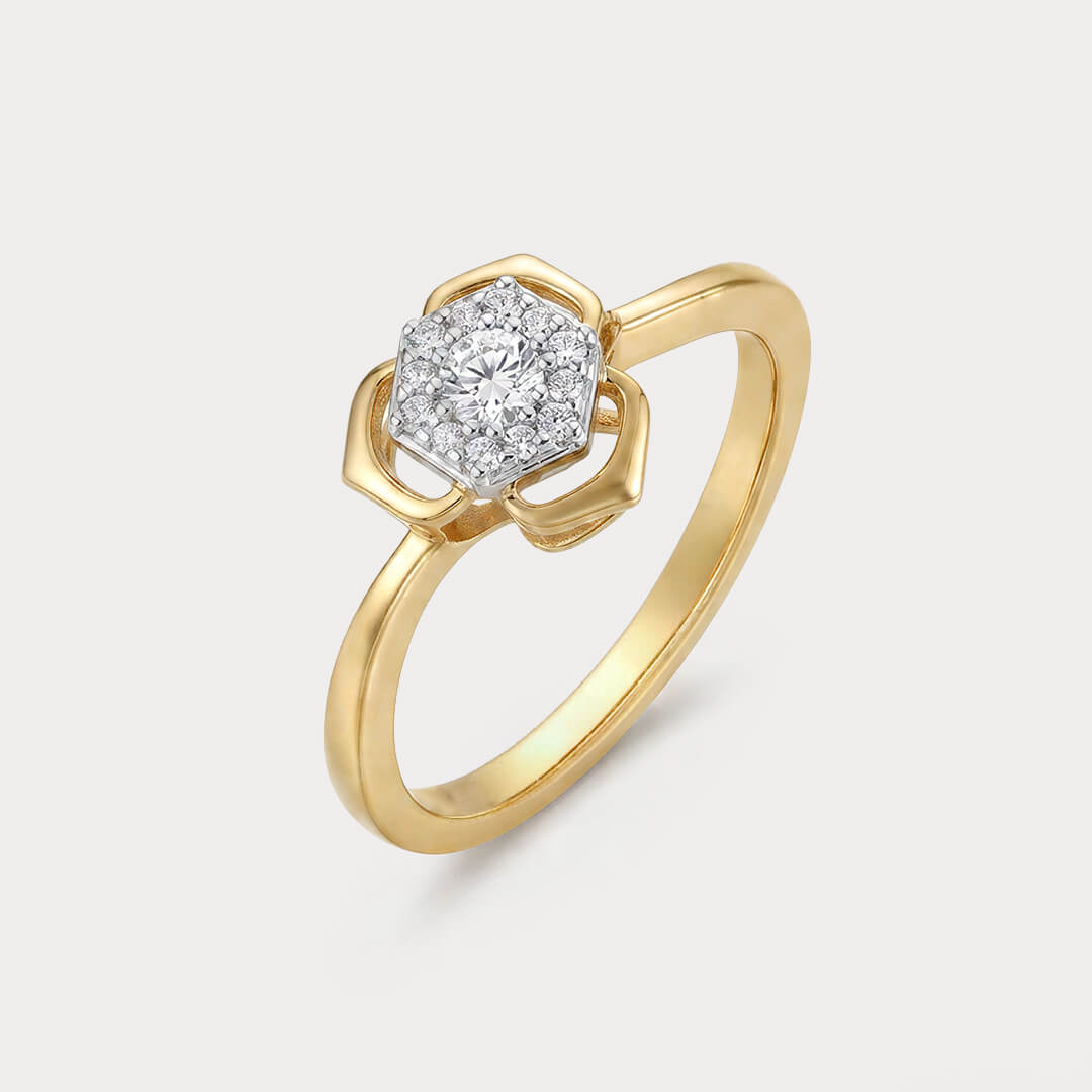 Sagewood Floral Nakshatra Diamond Ring