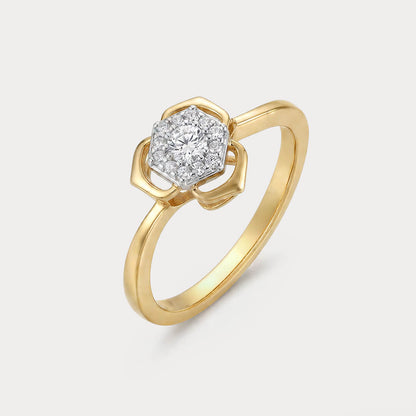 Sagewood Floral Nakshatra Diamond Ring