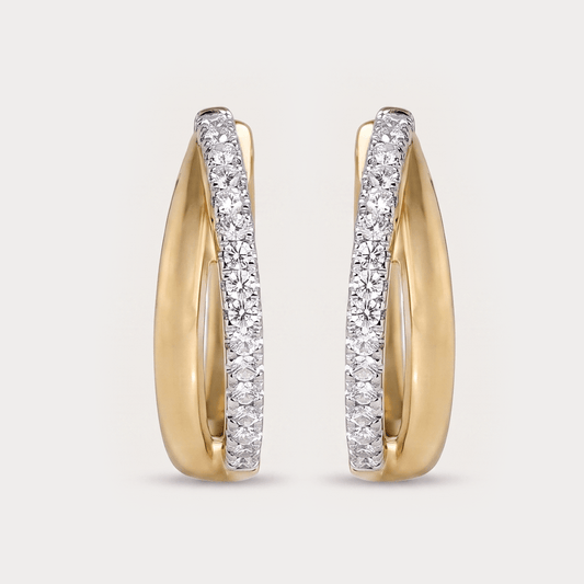 Sunwarm Hoop Diamond Earrings