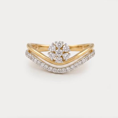 Thistledown Floral Nakshatra Diamond Ring