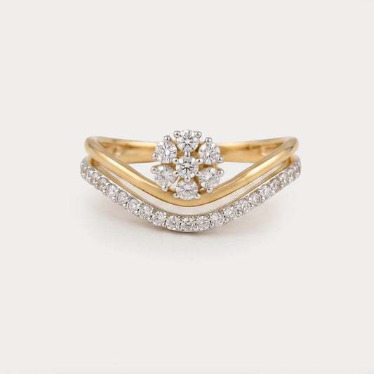 Thistledown Floral Nakshatra Diamond Ring