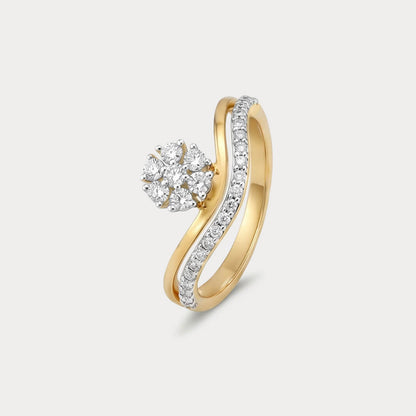 Thistledown Floral Nakshatra Diamond Ring