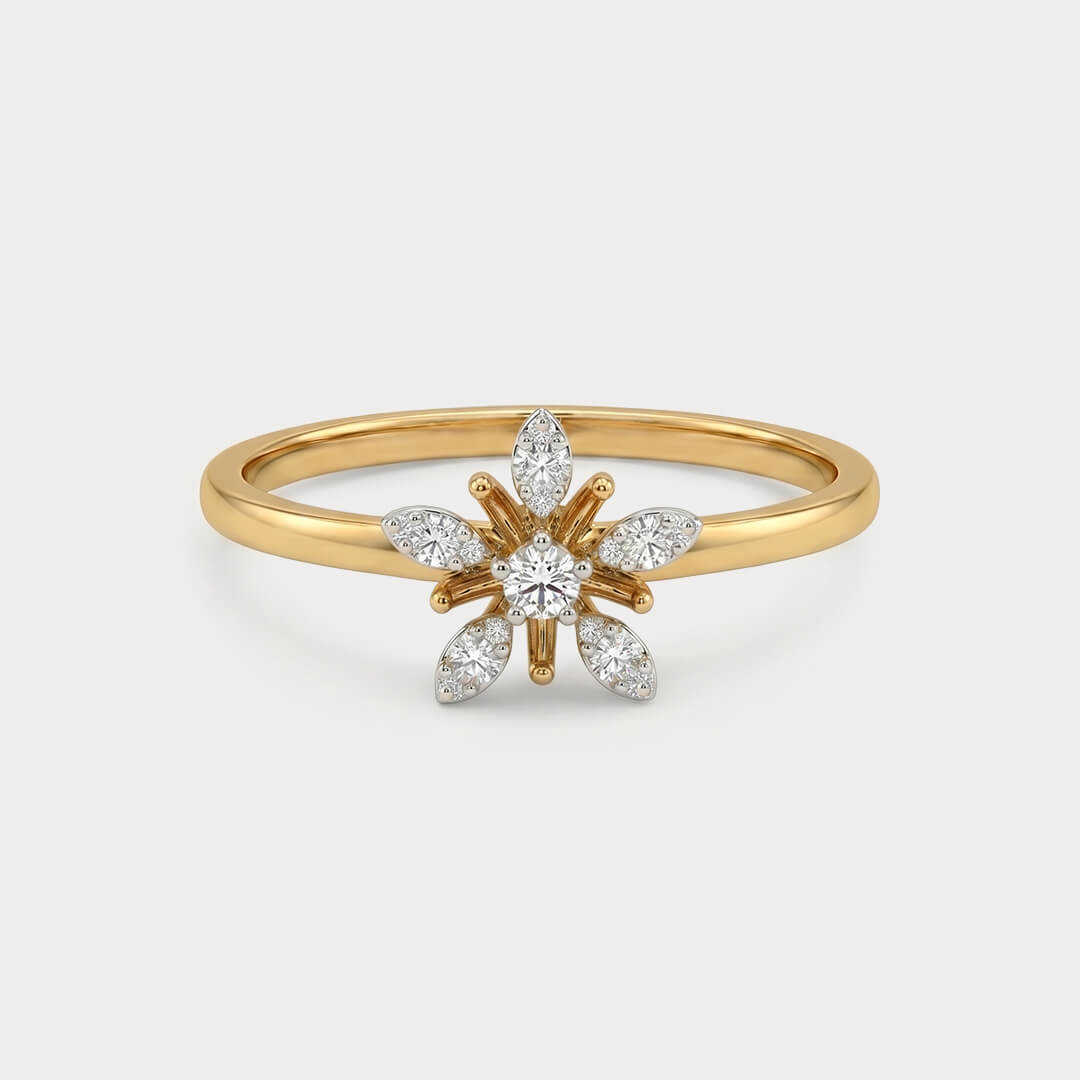 Larkspur Floral Nakshatra Diamond Ring