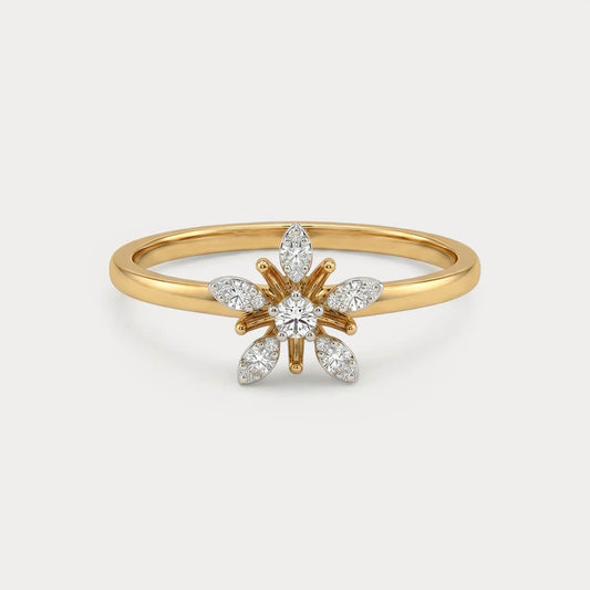Larkspur Floral Nakshatra Diamond Ring