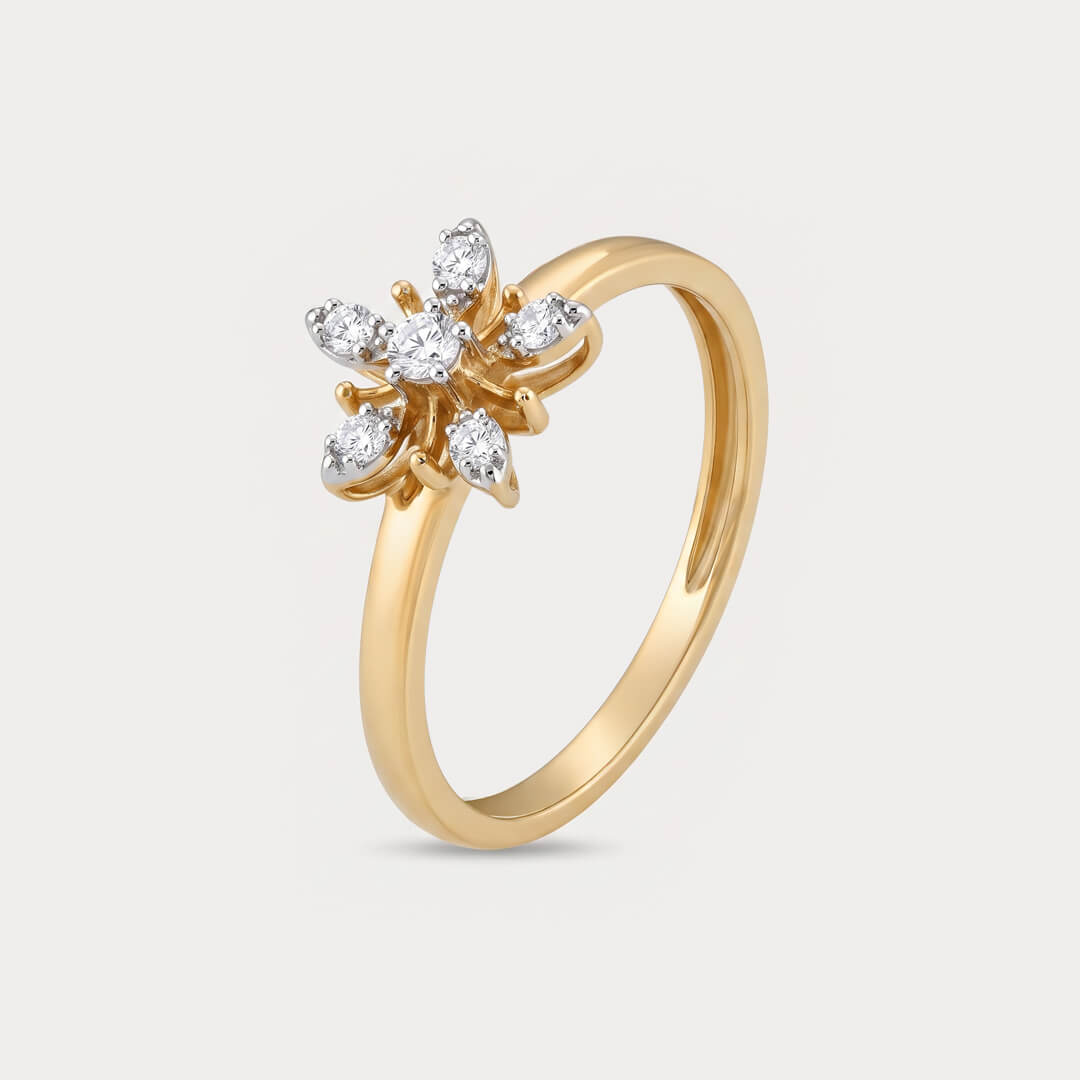 Larkspur Floral Nakshatra Diamond Ring
