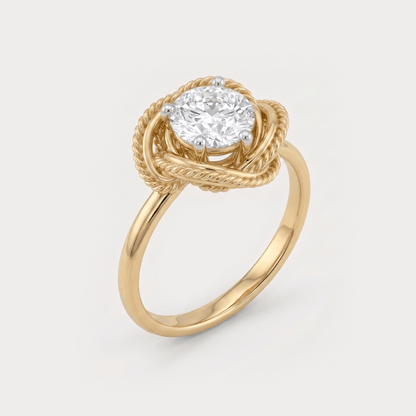 Promise Knot Mini-Solitaire Diamond Ring