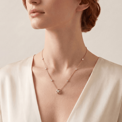Promise Knot Aurelius Pendant Diamond Necklace