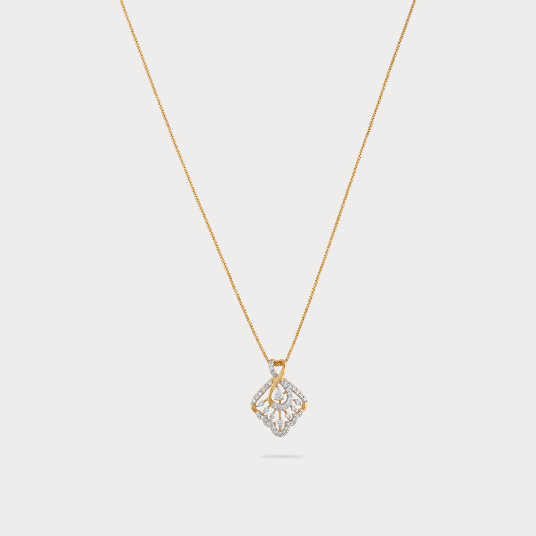 Maisongrace Floral Nakshatra Diamond Pendant Chain
