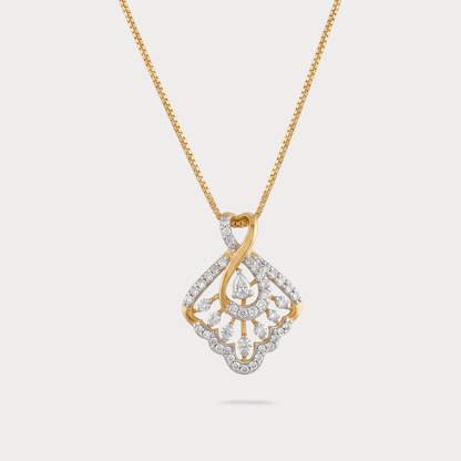 Maisongrace Floral Nakshatra Diamond Pendant Chain