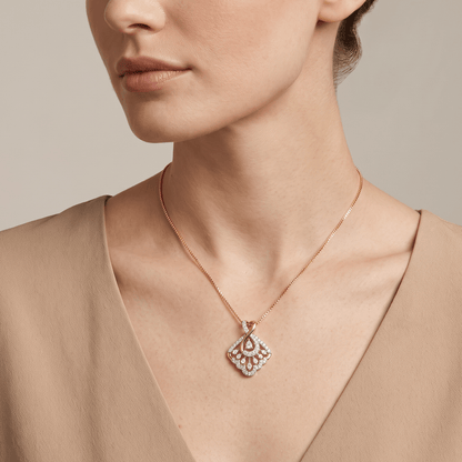Maisongrace Floral Nakshatra Diamond Pendant Chain