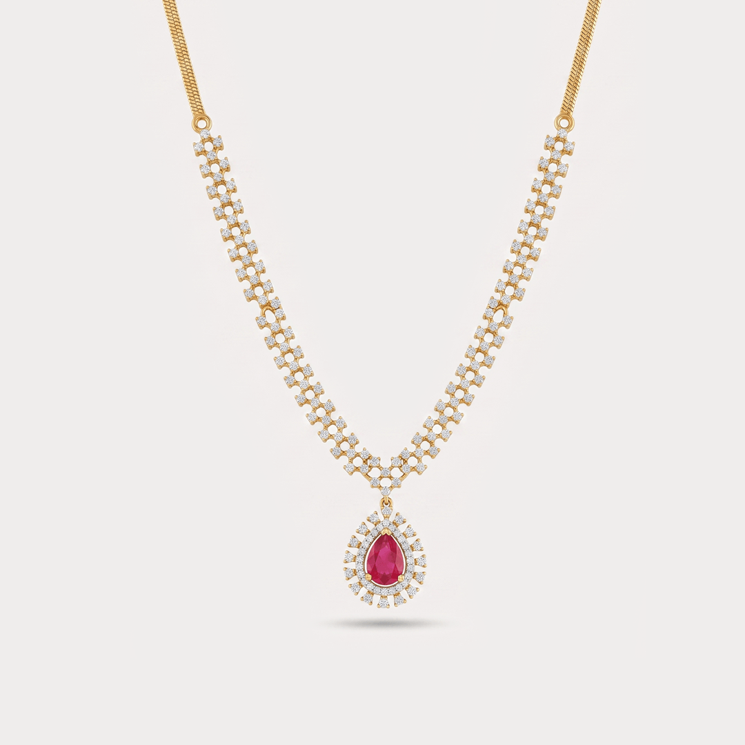 Firelit Pendant Diamond Necklace