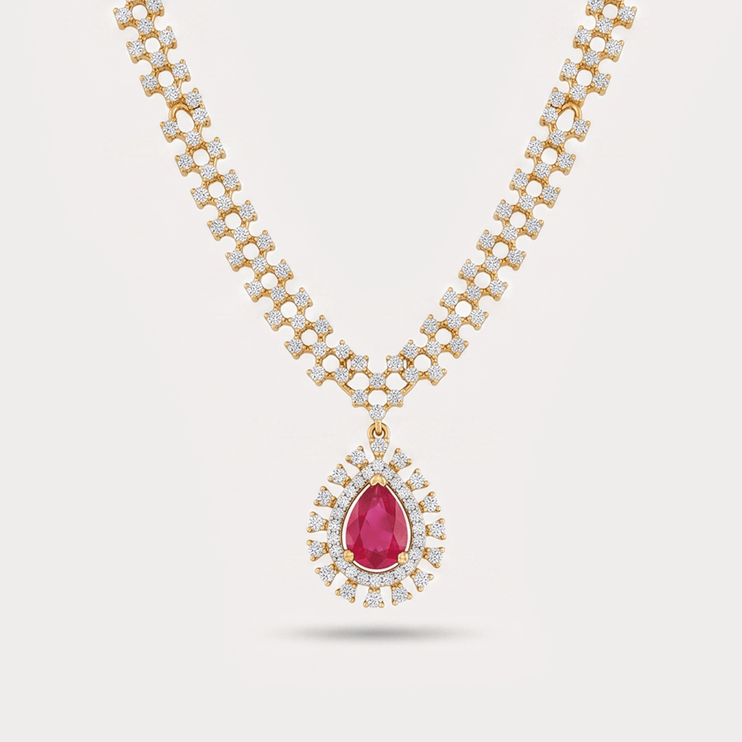Firelit Pendant Diamond Necklace