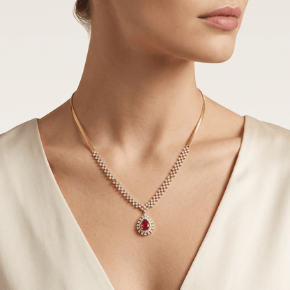 Firelit Pendant Diamond Necklace