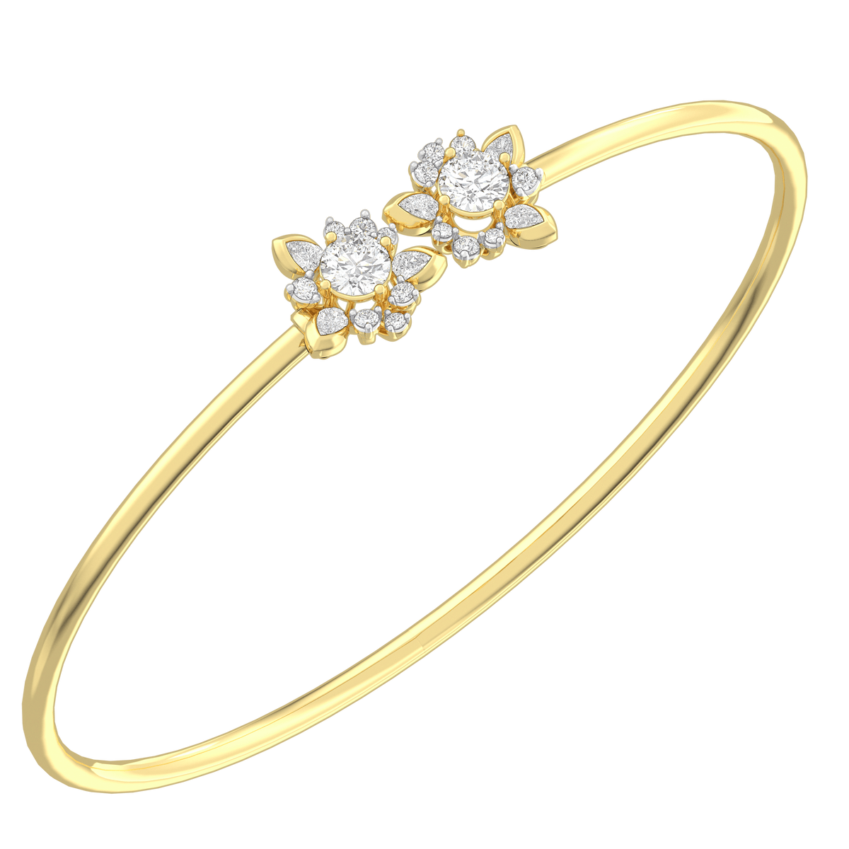 The Aukera Wildflower Cosmos Oval Diamond Bangle
