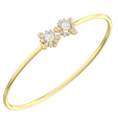 The Aukera Wildflower Cosmos Oval Diamond Bangle