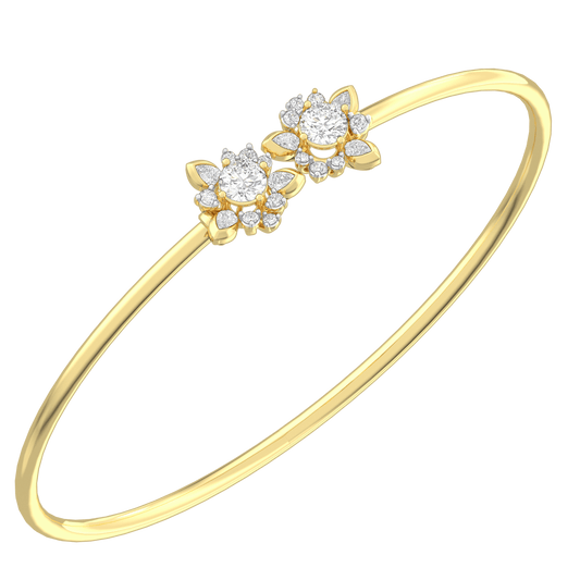 The Aukera Wildflower Cosmos Oval Diamond Bangle