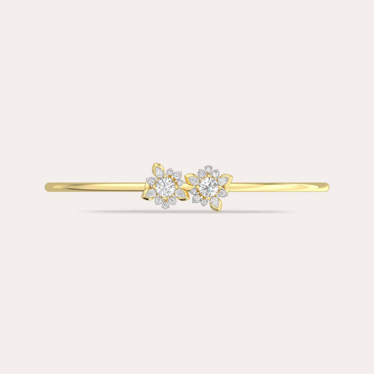 The Aukera Wildflower Cosmos Oval Diamond Bangle