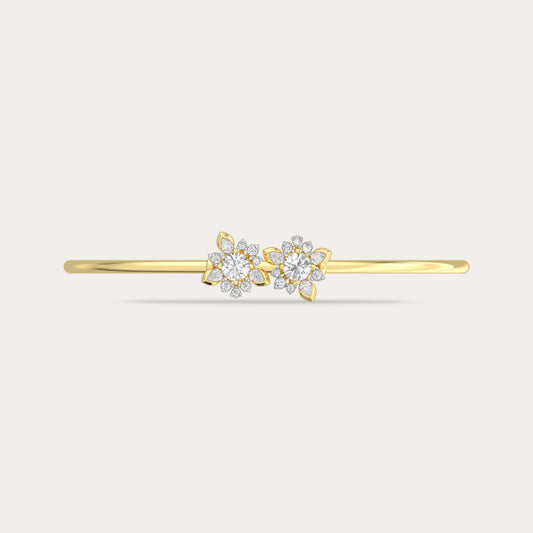 The Aukera Wildflower Cosmos Oval Diamond Bangle