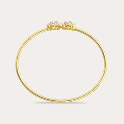 The Aukera Wildflower Cosmos Oval Diamond Bangle