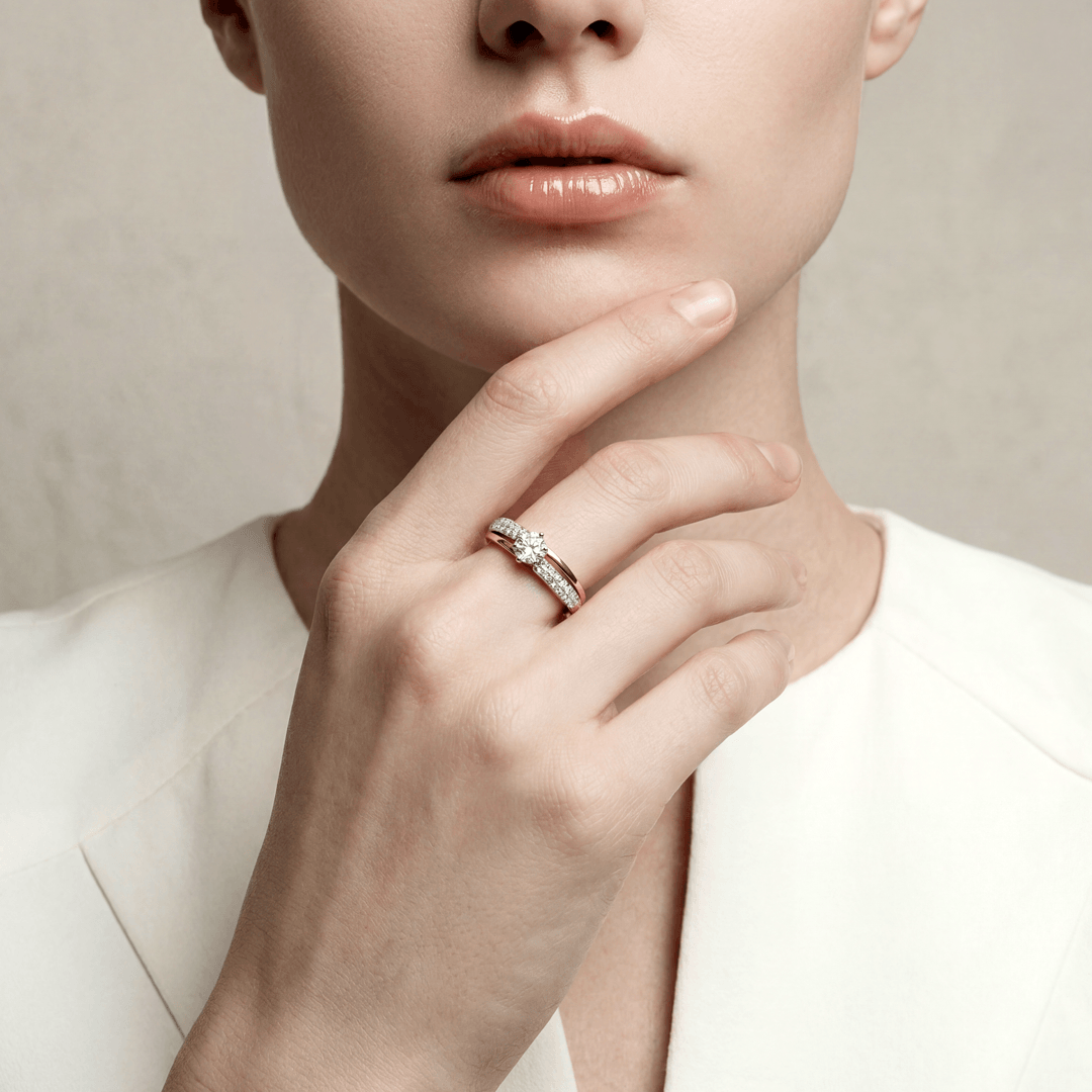 Rugiada Mini-Solitaire Diamond Rings