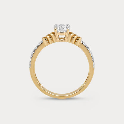 Moonlit Mini-Solitaire Diamond Ring