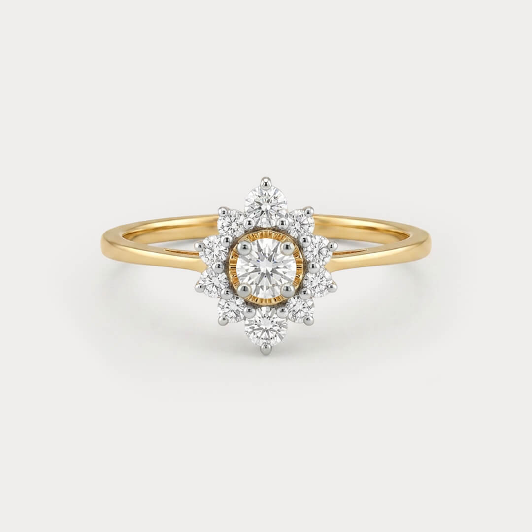 Meadowgold Floral Nakshatra Diamond Ring
