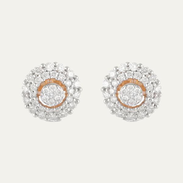 Aukera Lab Grown Diamonds-Dazzle Cascade Halo Ear Studs.