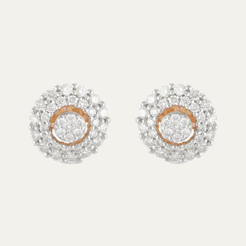 Aukera Lab Grown Diamonds-Dazzle Cascade Halo Ear Studs.