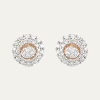 Aukera Lab Grown Diamonds-Dazzle Cascade Halo Ear Studs.