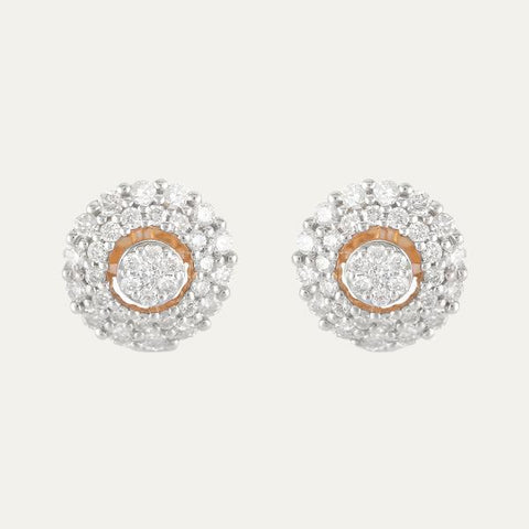 Aukera Lab Grown Diamonds-Dazzle Cascade Halo Ear Studs.