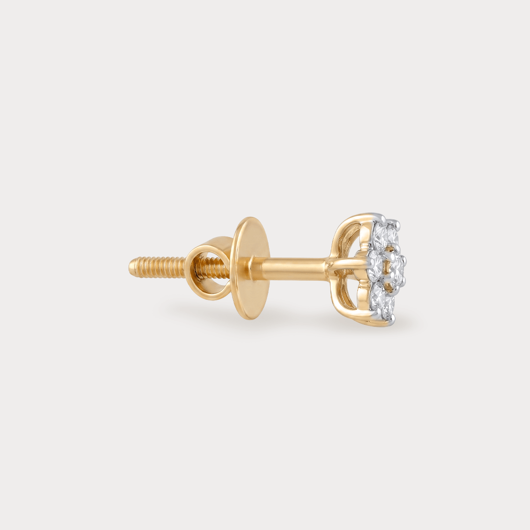 Mosslight Floral Nakshatra Diamond EarRing