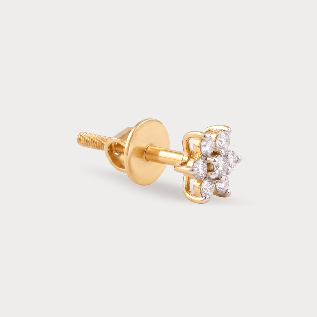 Mosslight Floral Nakshatra Diamond EarRing