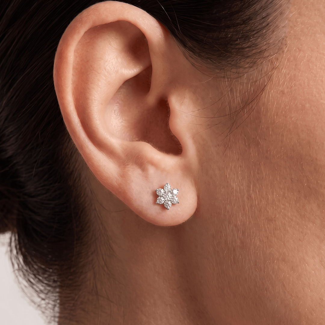 Mosslight Floral Nakshatra Diamond EarRing