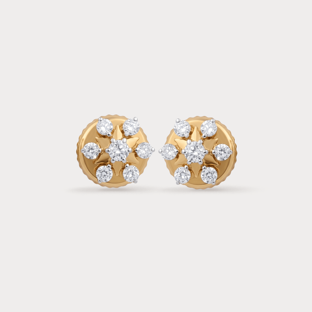 Vine Floral Nakshatra Diamond EarRing