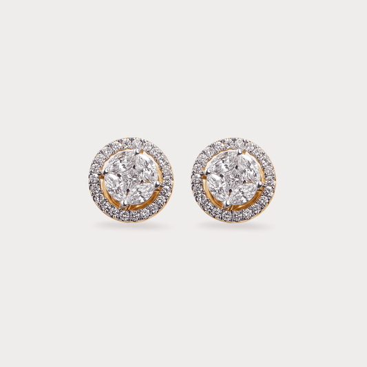 Sunbeam Halo Diamond Studs