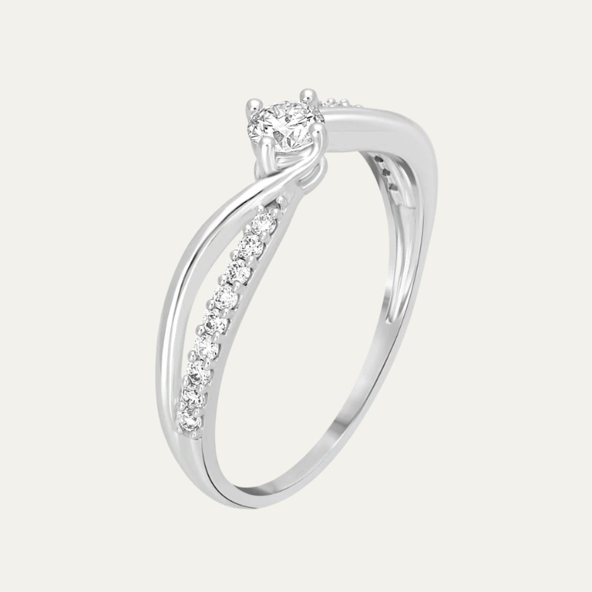 Aukera-Enchanted Twirl Diamond Solitaire Ring