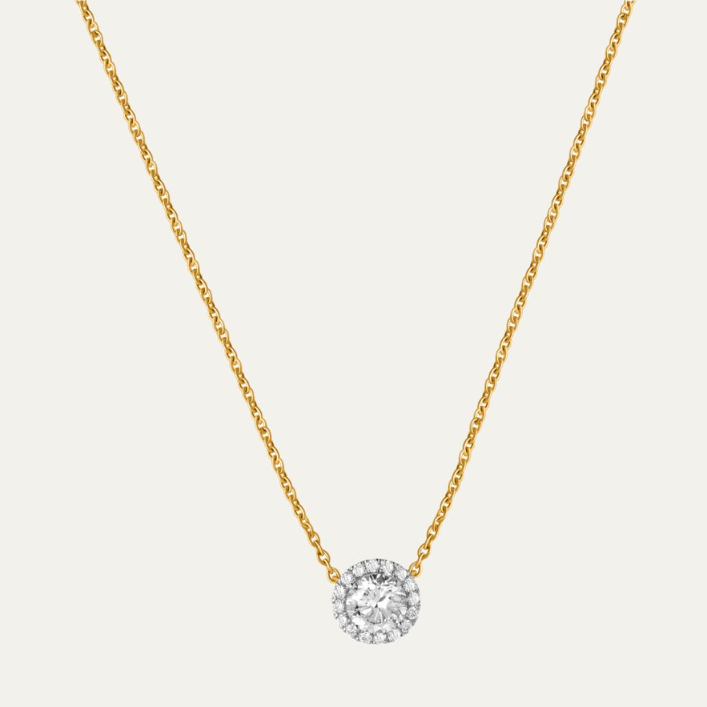 Aukera-Dazzling Ruby Halo Diamond Pendant
