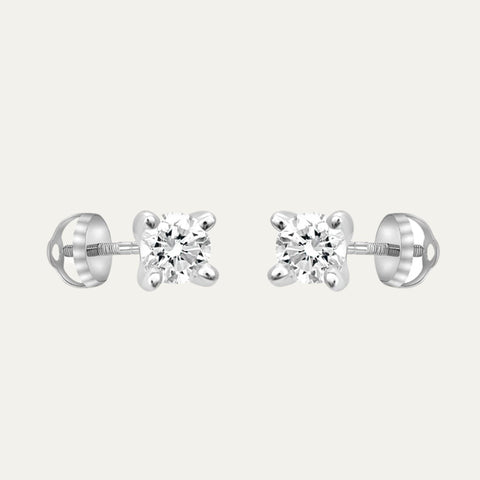 Mini Solitaire Stud Earrings