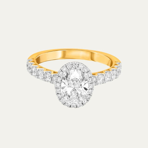 lab grown diamond oval symphony ring